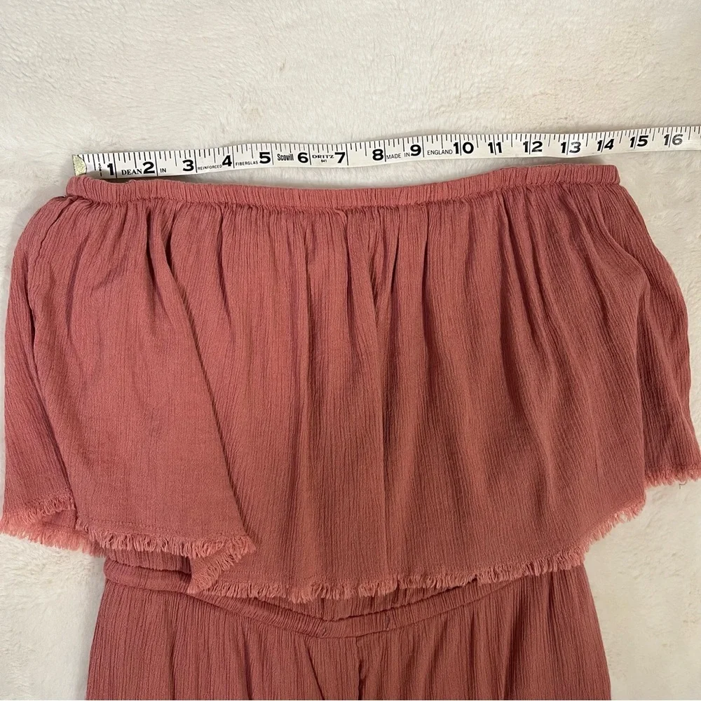 Aerie Strapless Smocked Jumpsuit Pink/salmon Medium - Picture 5 of 6